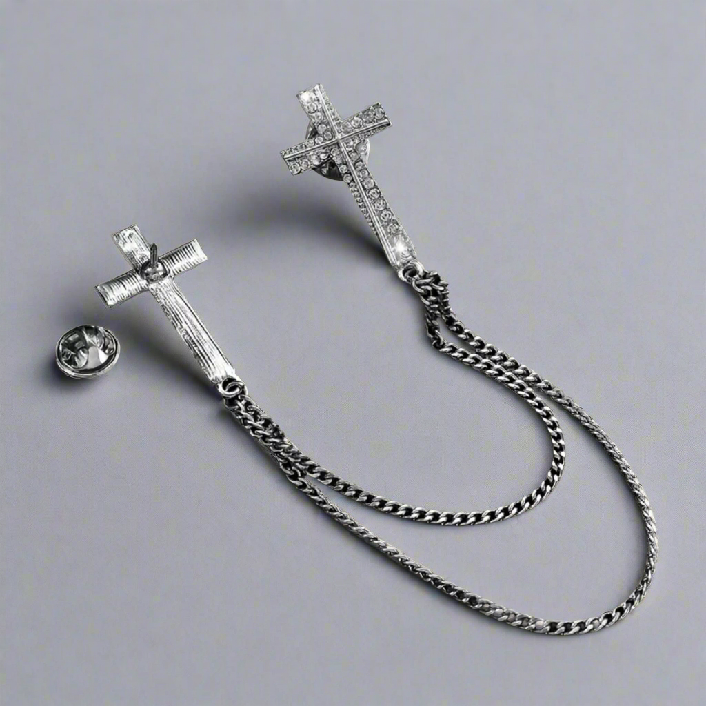 Cross Brooch Lapel Collar Pin