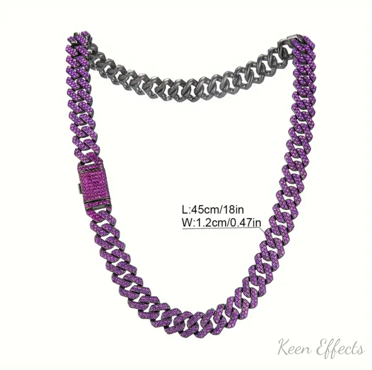 Violet Cuban Chain Set