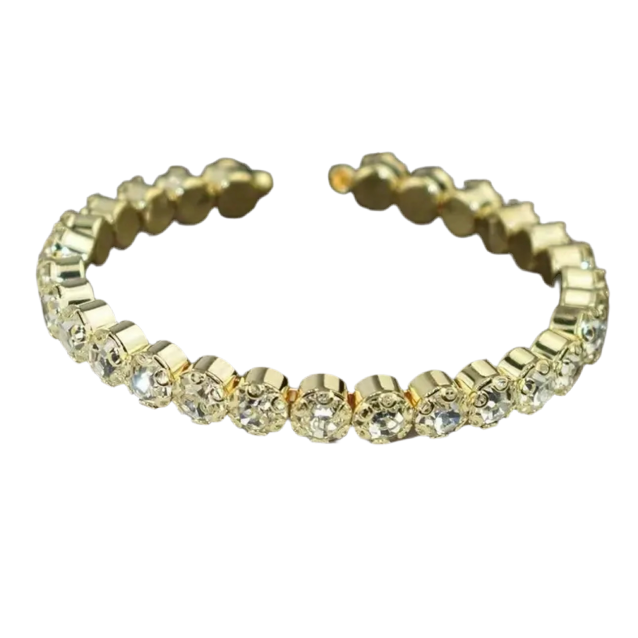 Clear Gold 3 Row Flexible Bracelet