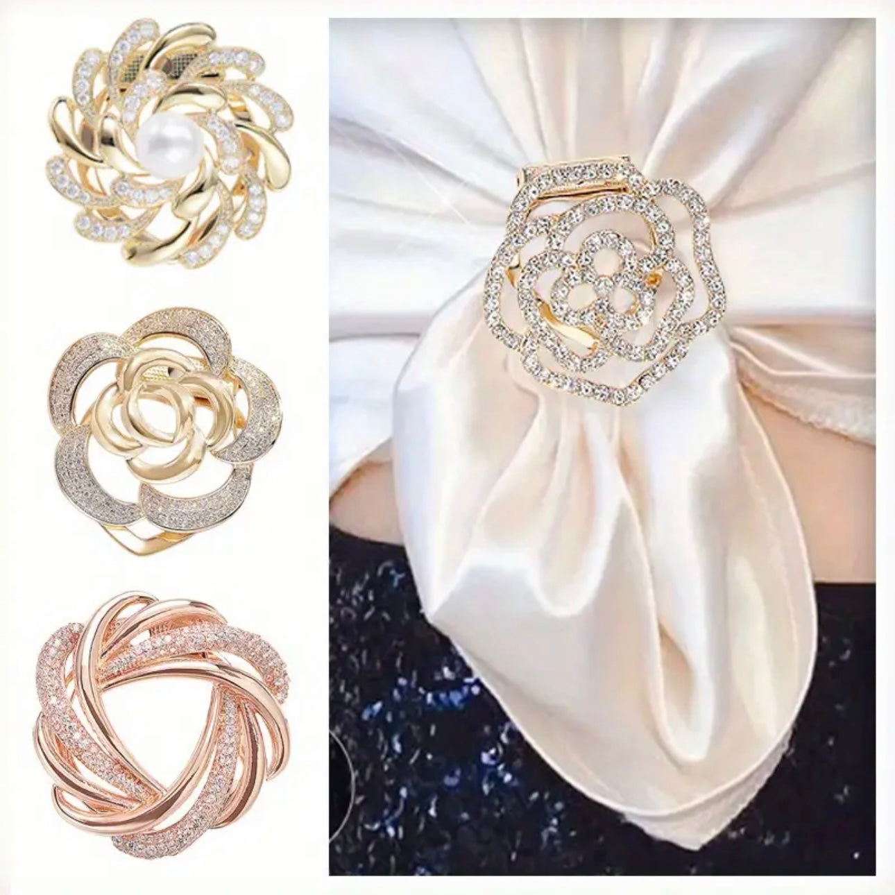 Pearl Gold Brooch/Scarf Clip