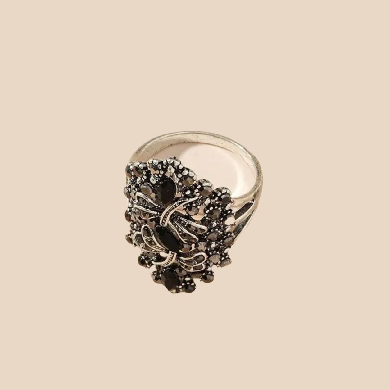 Dragonfly Black All-Fit Ring
