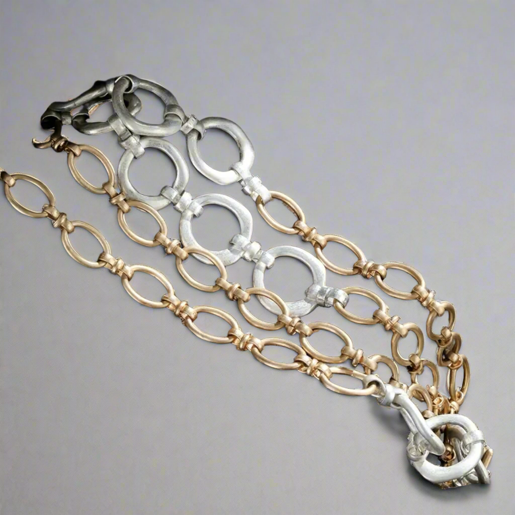 Vintage Dual Tone Links Necklace