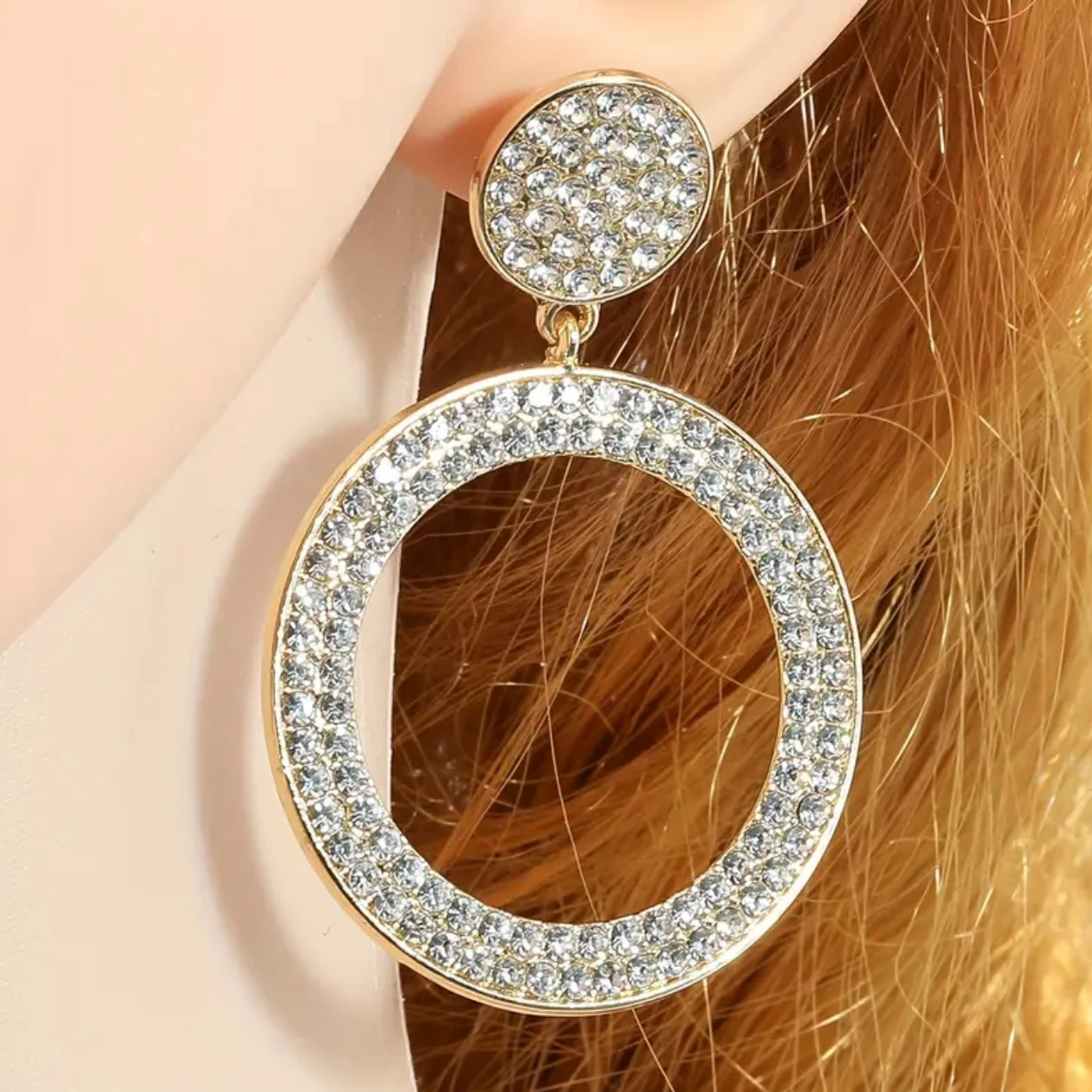 Round Rhinestone Earrings