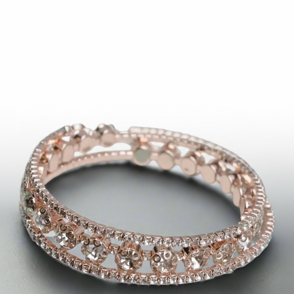 Rose Gold Rhinestone Flexible Bracelet