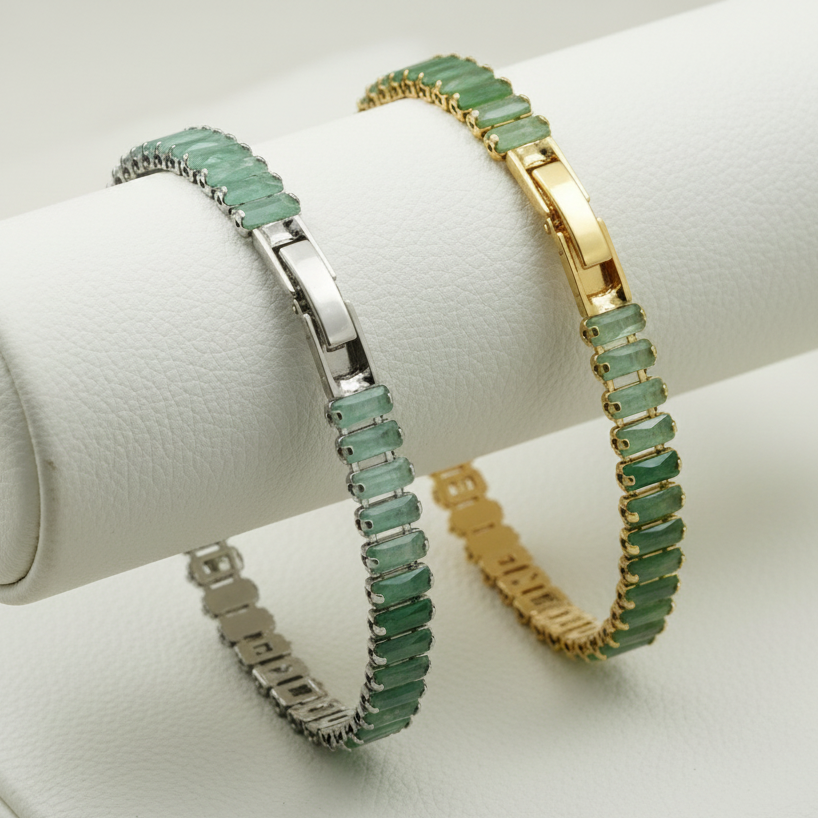 Soft Green Tennis Bracelet