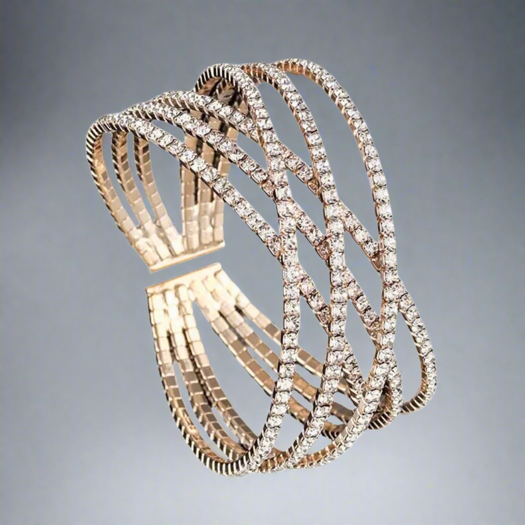 Criss Cross Gold Cuff Bracelet