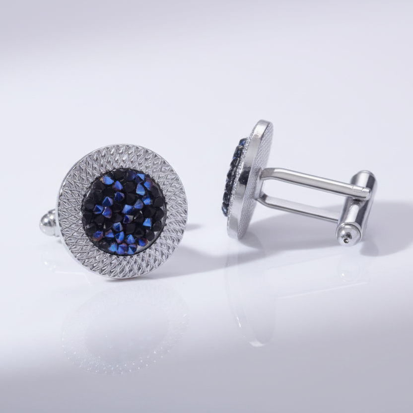 Glittery Blue Cufflinks