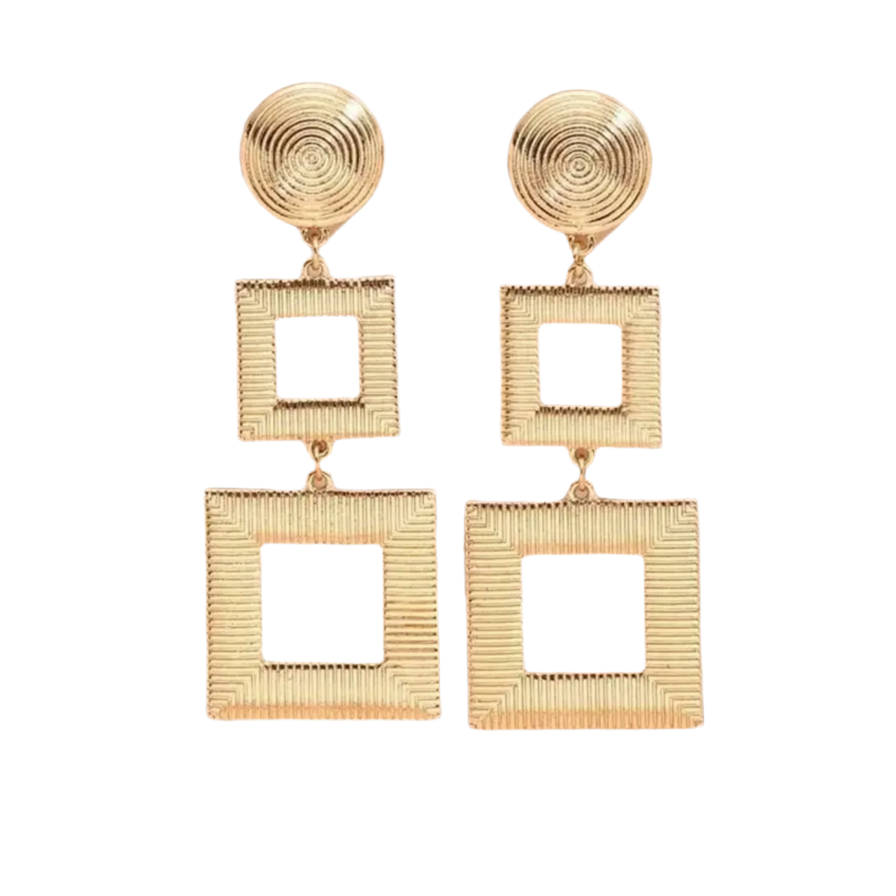 Gold Square Earrings