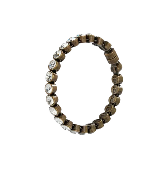 Inlaid Clear Bronze Bracelet