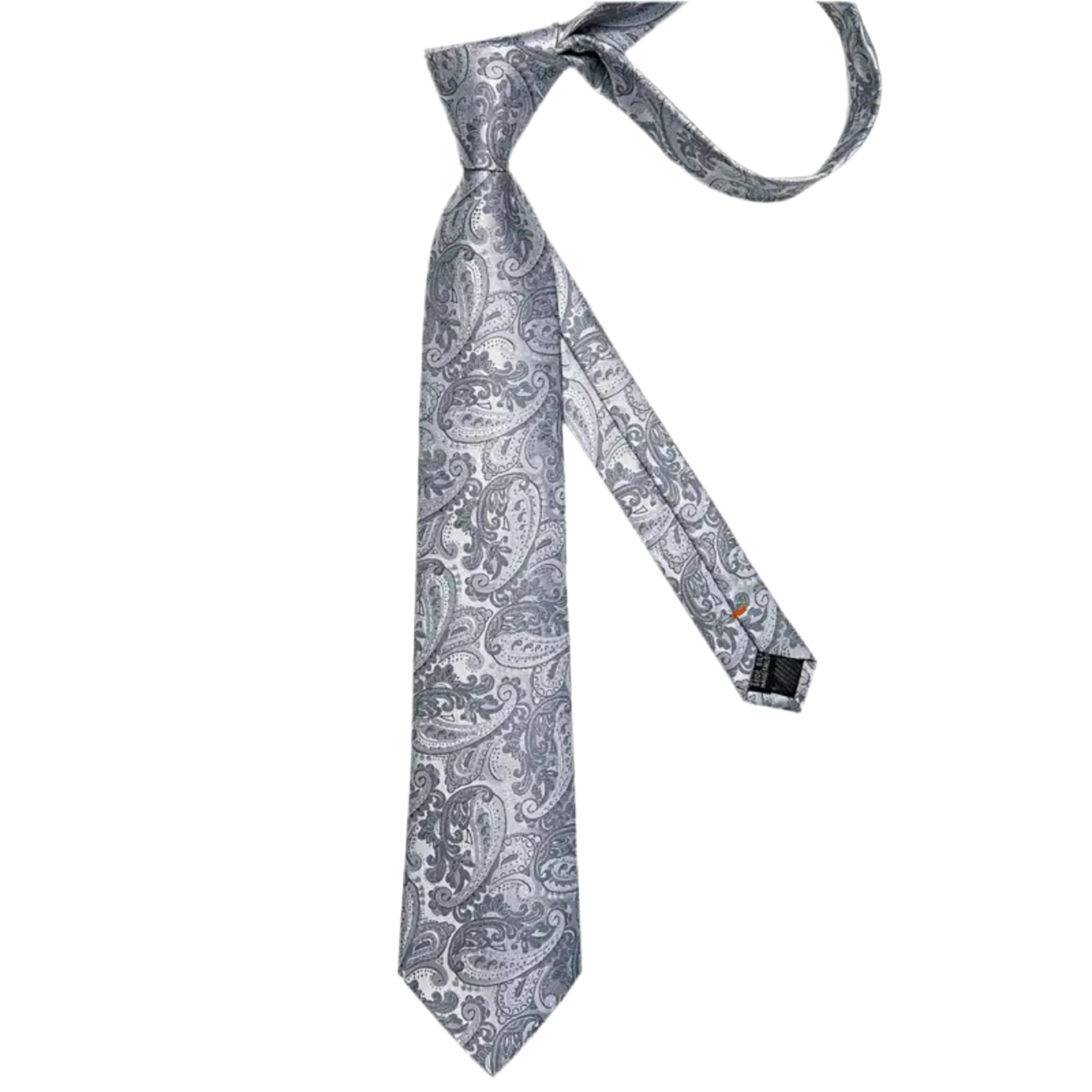 Grey Paisley Necktie Set