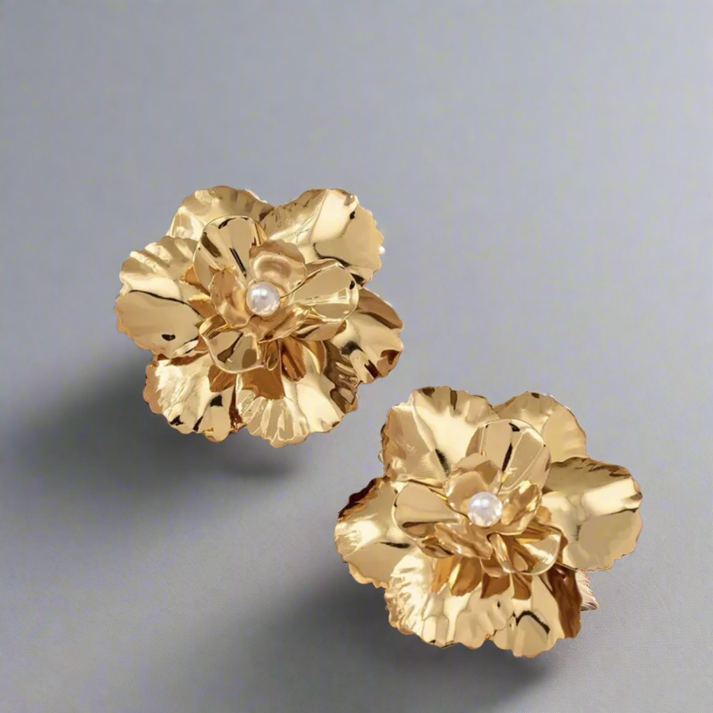 Gold Floral Earrings