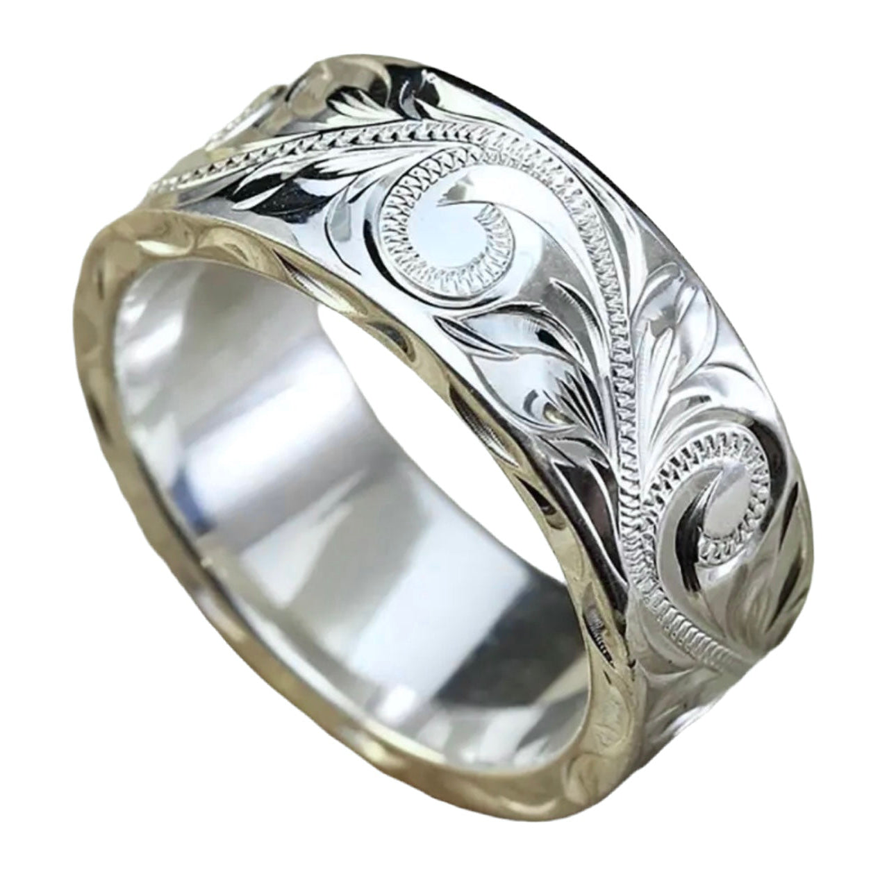 Hand Carved 925 Silver Ring