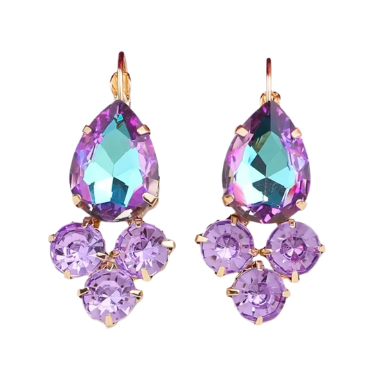 Color Rich Dangle Earrings-Pear