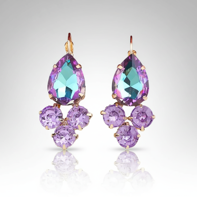 Color Rich Dangle Earrings-Pear