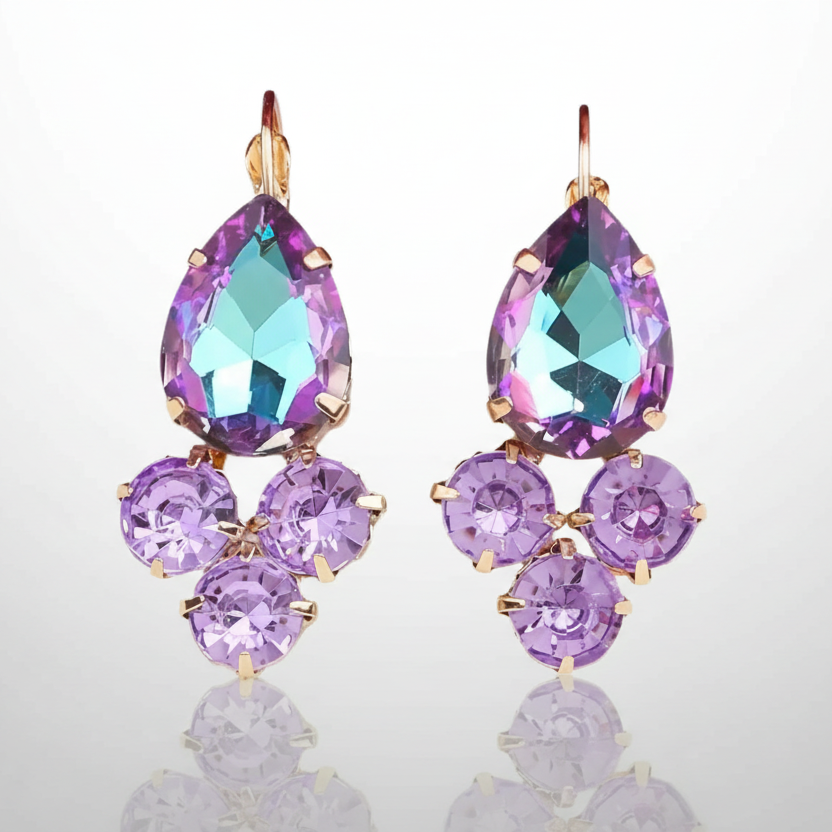 Color Rich Dangle Earrings-Pear