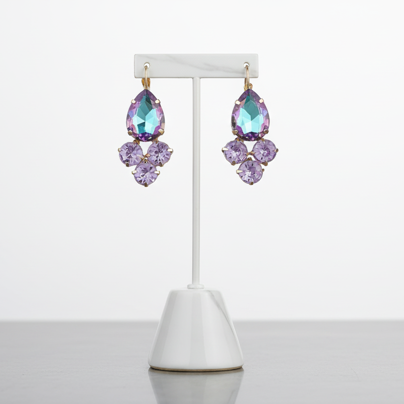 Color Rich Dangle Earrings-Pear