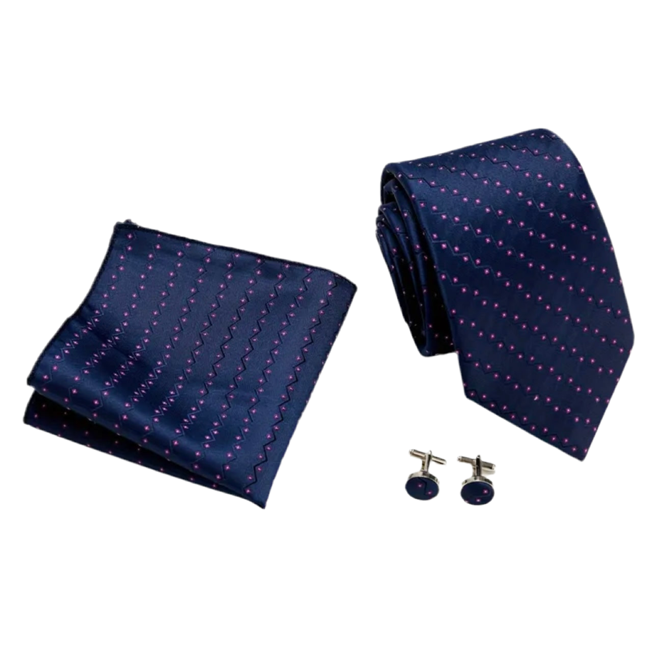 Blue Pink Necktie Set