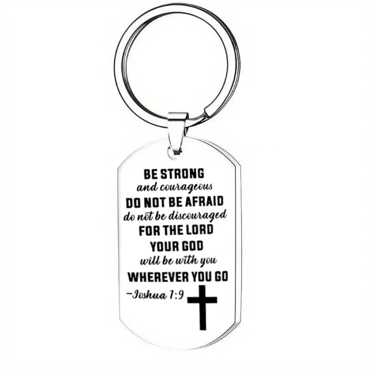 Joshua 1:9 Bible Verse Keychain