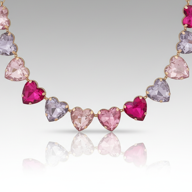 Crystal Hearts Necklace