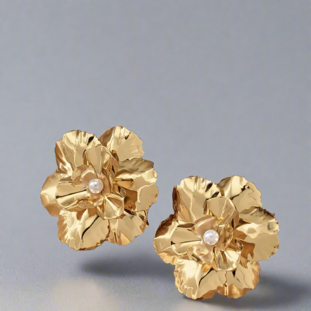 Gold Floral Earrings