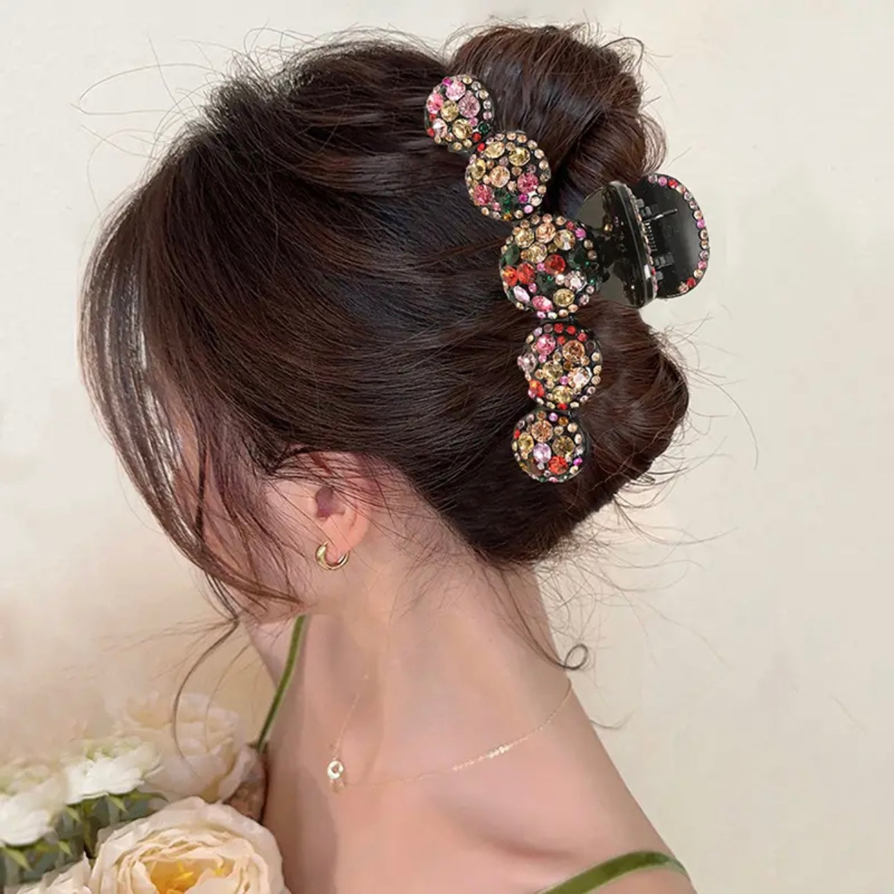 Multicolor Rhinestone Hair Claw