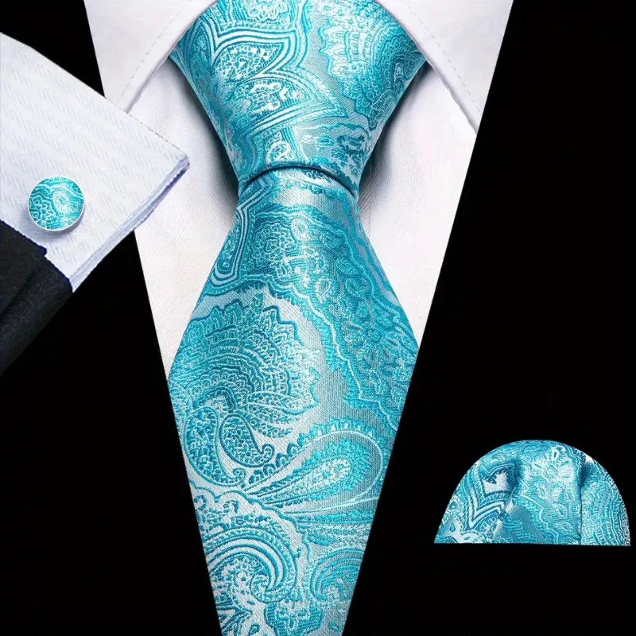 Blue Aqua Barry Wang Necktie Sets