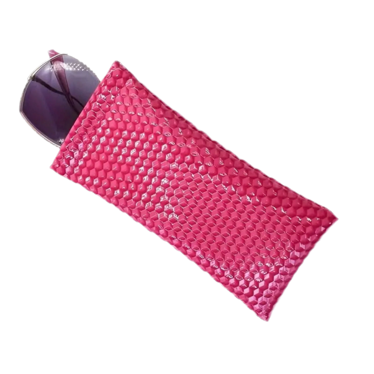Textured Eyeglasses Case Pink