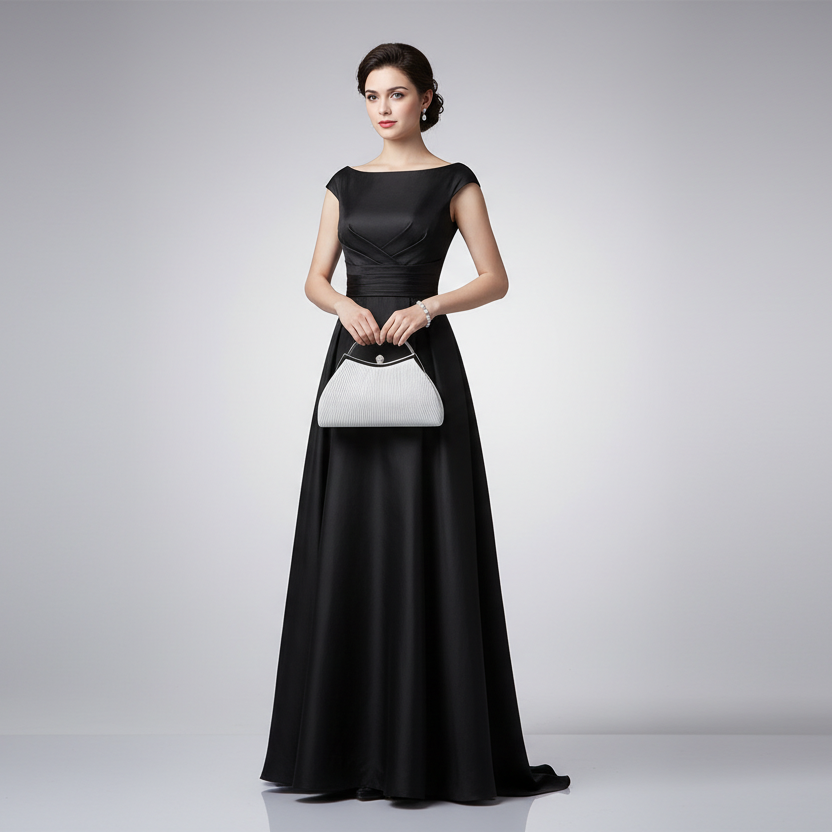 Metallic Pleats A-Line Evening Bag