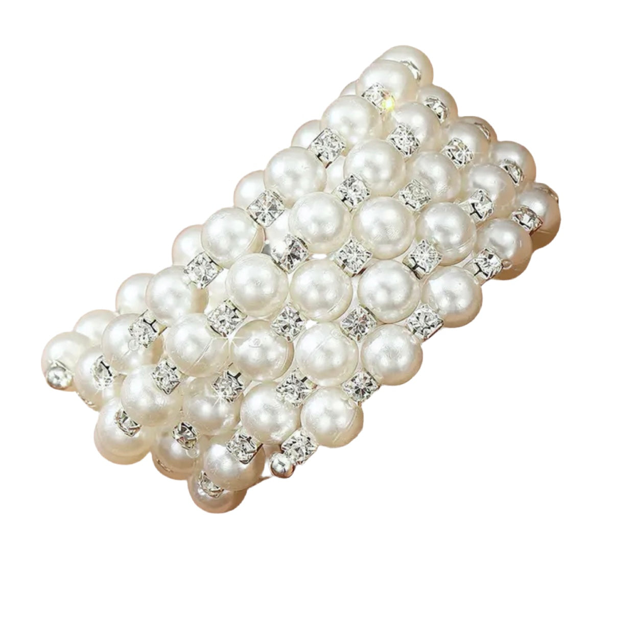 Pearl Rhinestone Flexible Bracelet