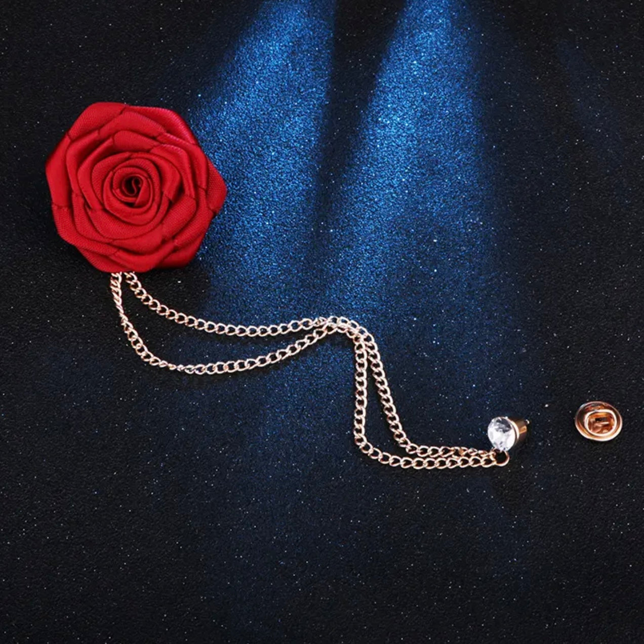 Champagne Flower Chain Lapel Pin