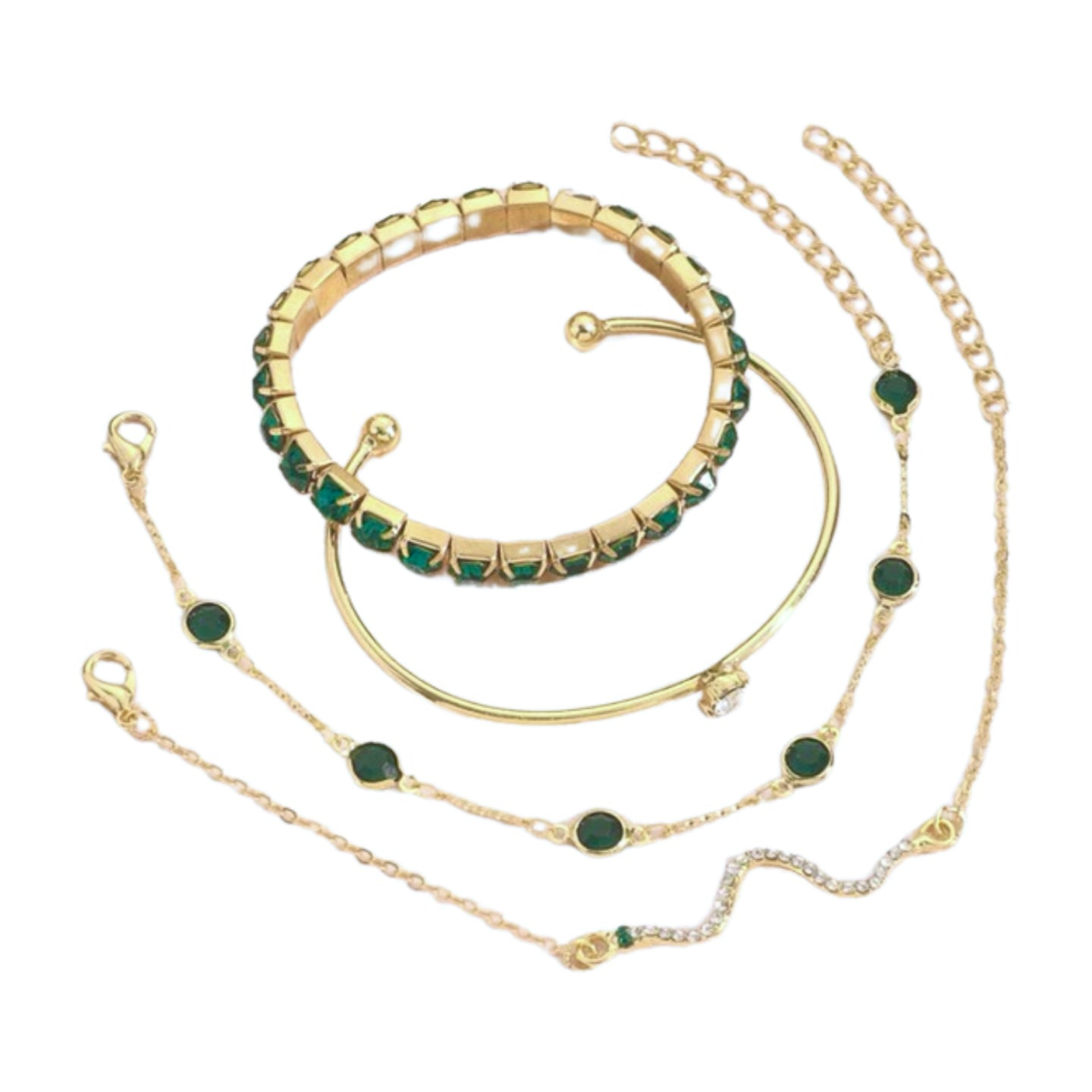 Green Gold Bracelet Set