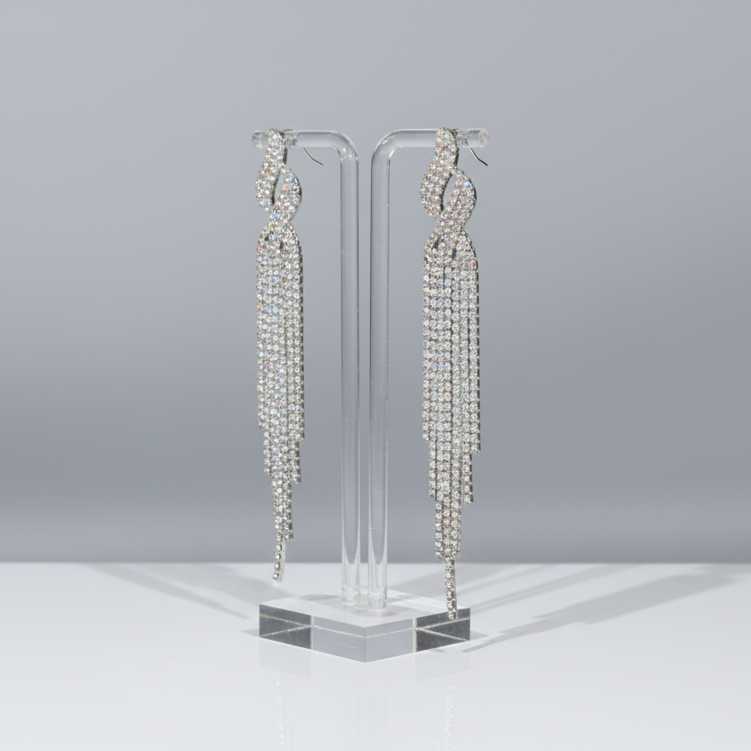 Iridescent Flame Tassel Earrings