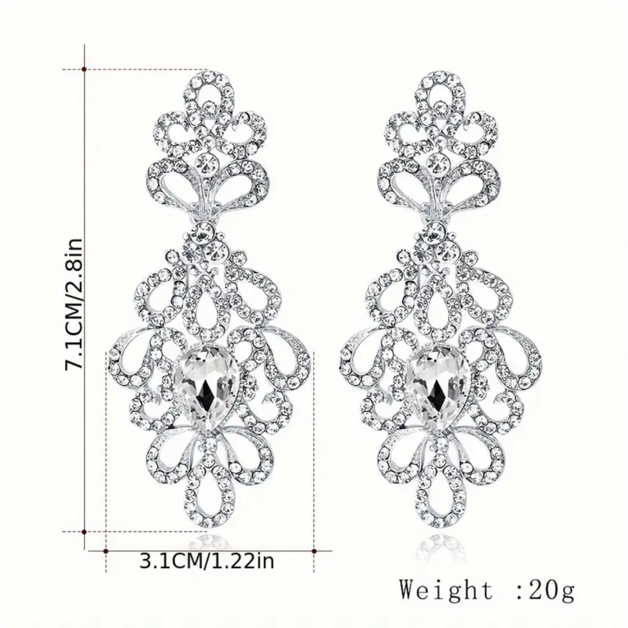 Rhinestone Silver Earrings