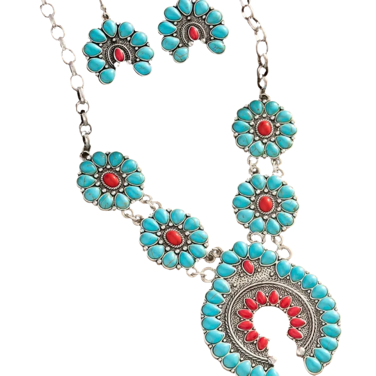 Turquoise Squash Blossum Set
