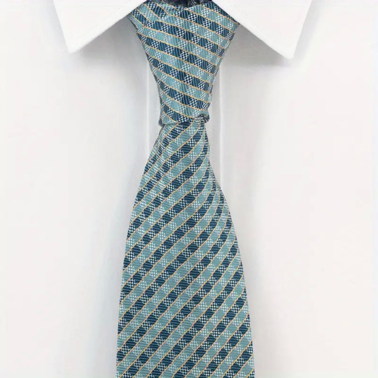 Green Sage Plaid Necktie Set
