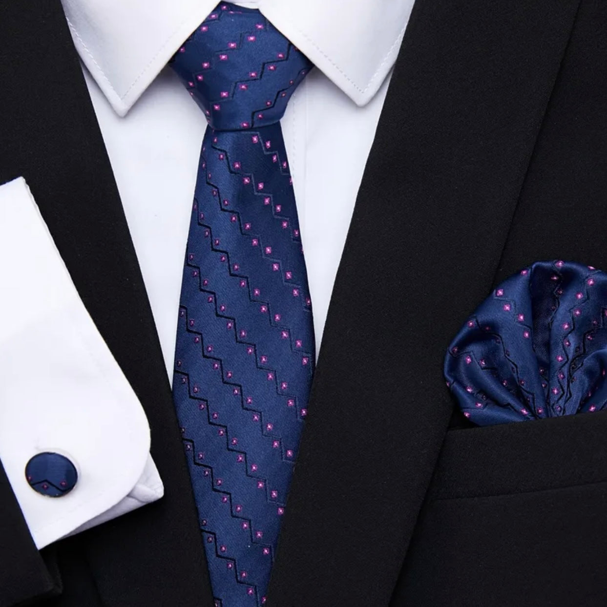 Blue Pink Necktie Set