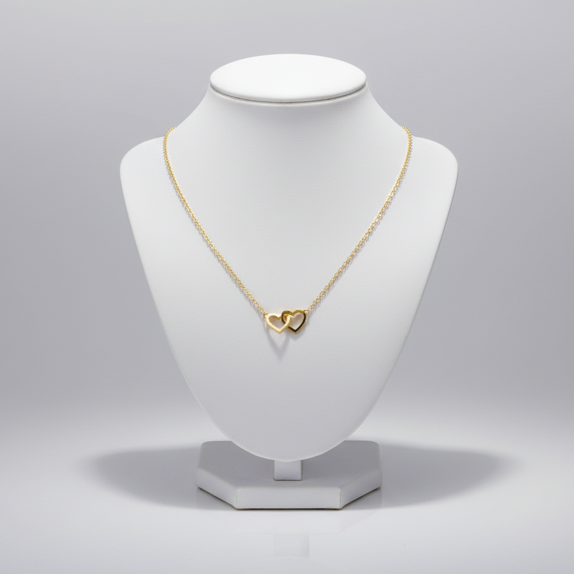 Double Hearts Collar Necklace