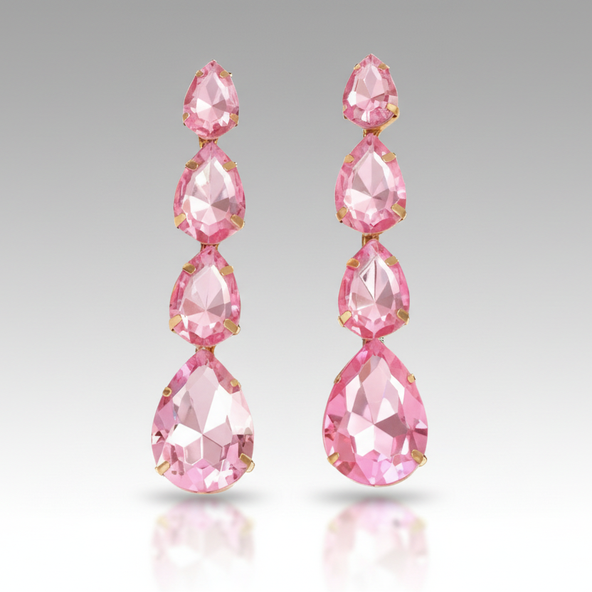 Pink Water Drop Earrings