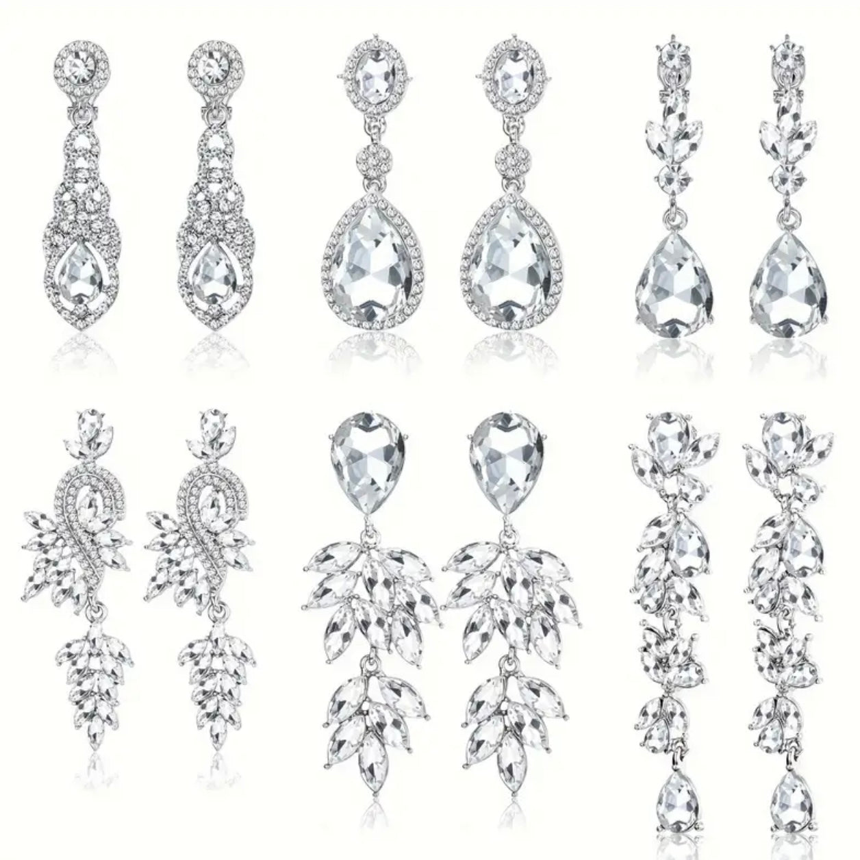 Zircon Clip Earrings