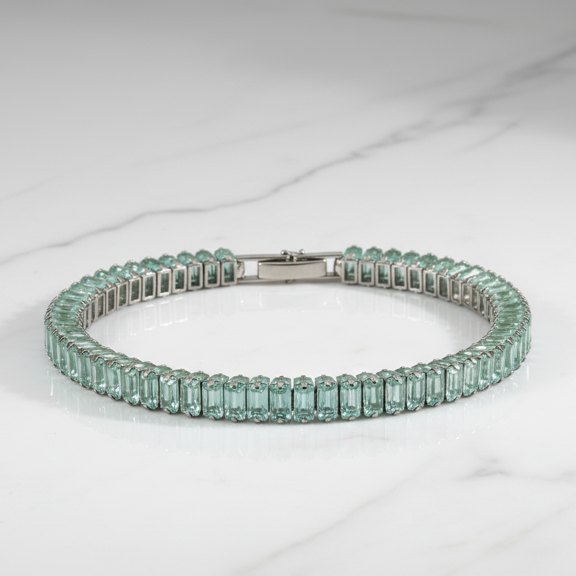 Iced Green Tennis Bracelet