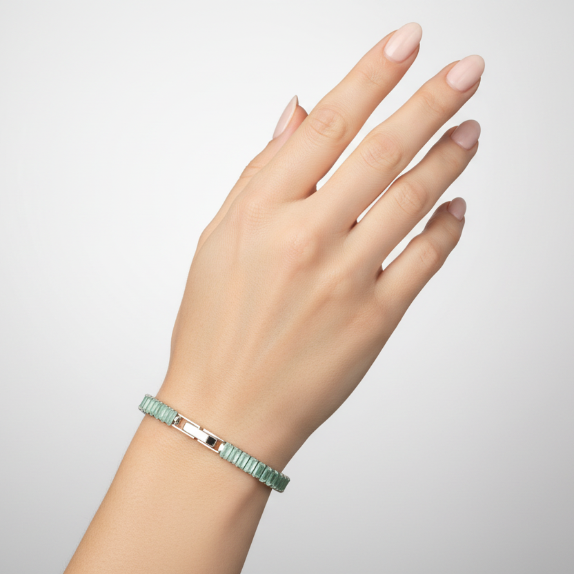 Iced Green Tennis Bracelet