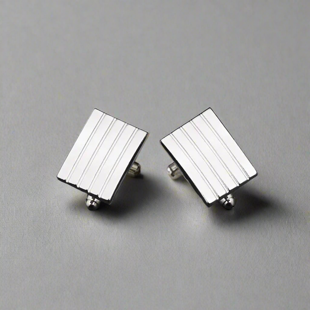Sleek Silver Cufflinks