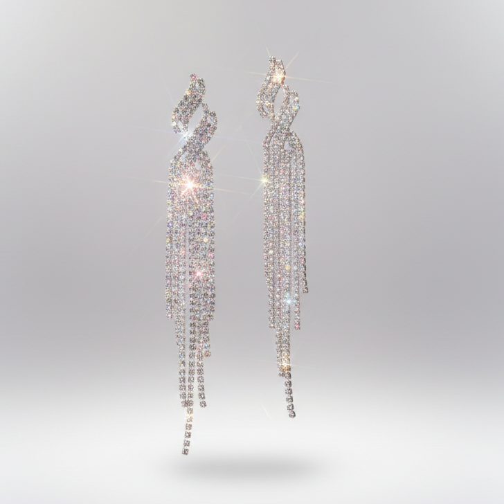 Iridescent Flame Tassel Earrings