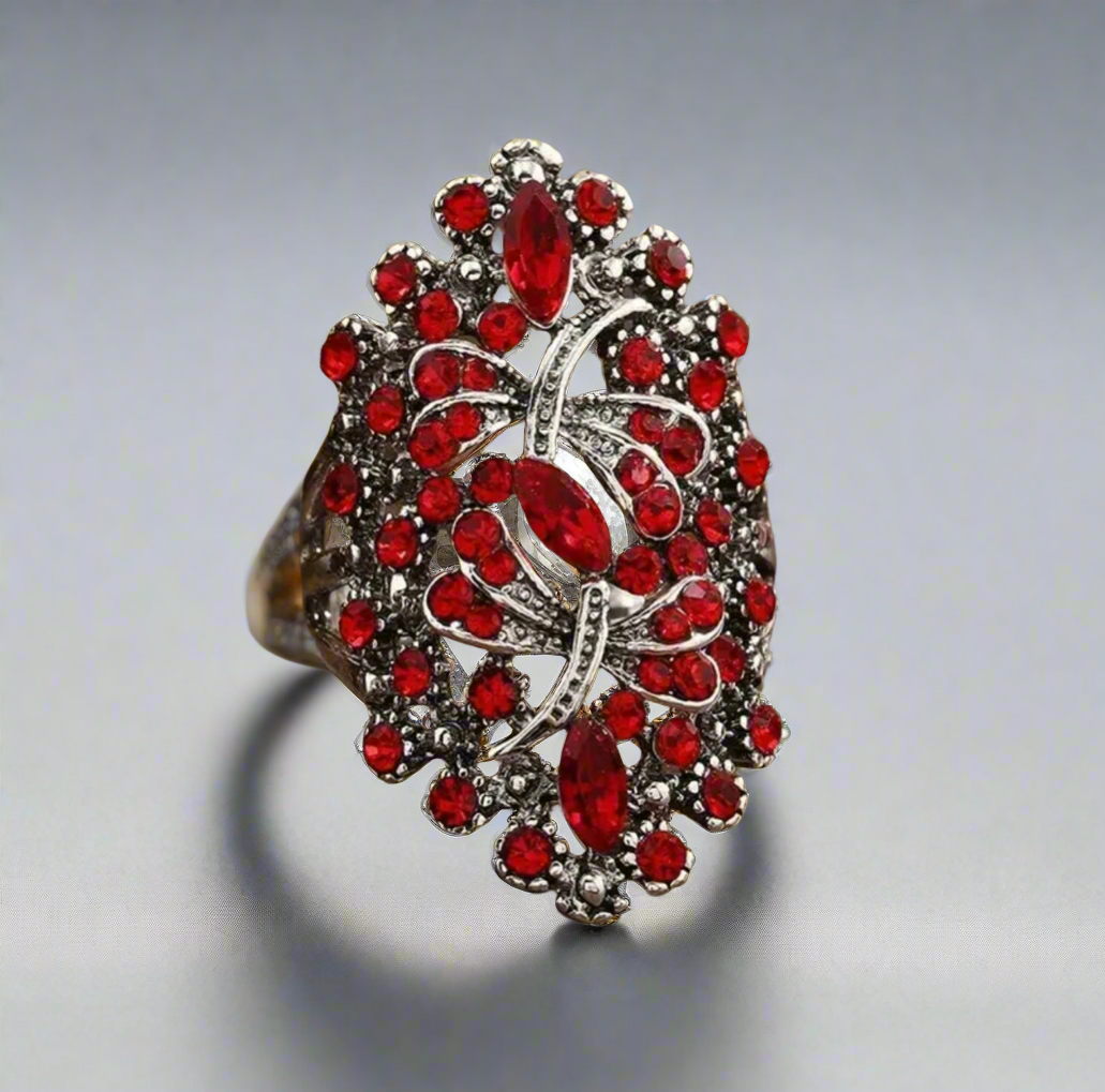 Dragonfly Red All-Fit Ring by No