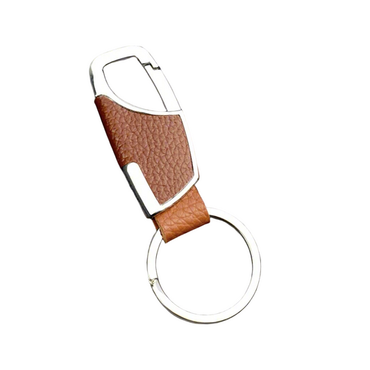 Brown Sleek Keychain With Clip