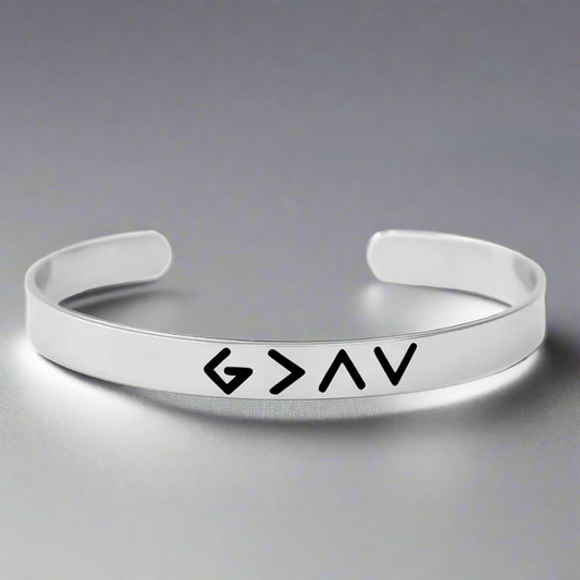 God Is Greater Cuff Bracelet