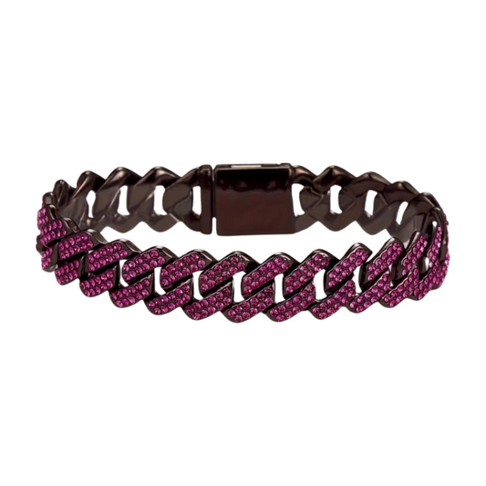 Purple Cuban Chain Bracelet