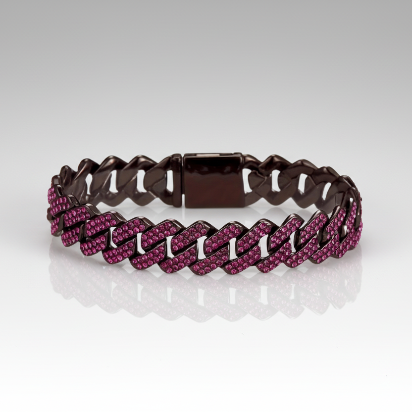 Purple Cuban Chain Bracelet