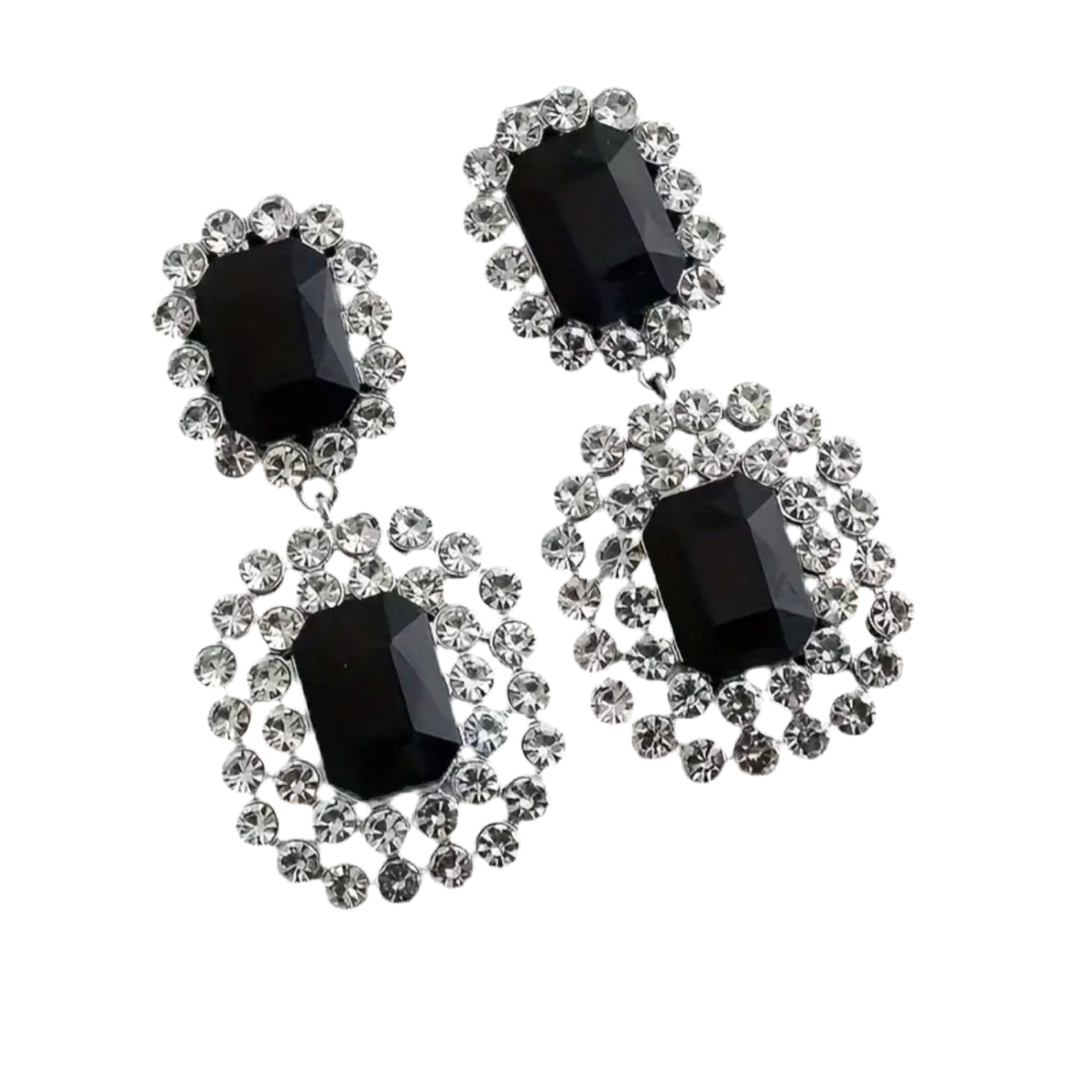 Sophisticated Black Rhinestone Earrings