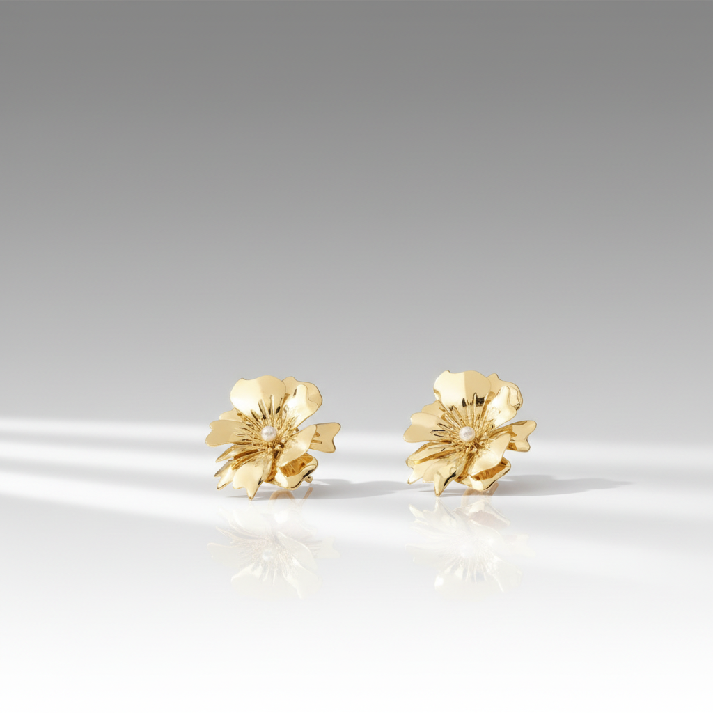 Gold Floral Jewelry Set